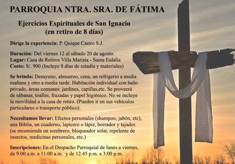 Ejercicios Espirituales de San Ignacio (en retiro de 8 días)