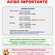 Nuevos horarios para nuestras misas